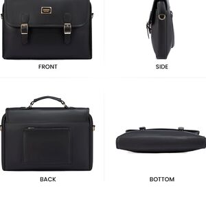Black Structured Briefcase with Top Handle